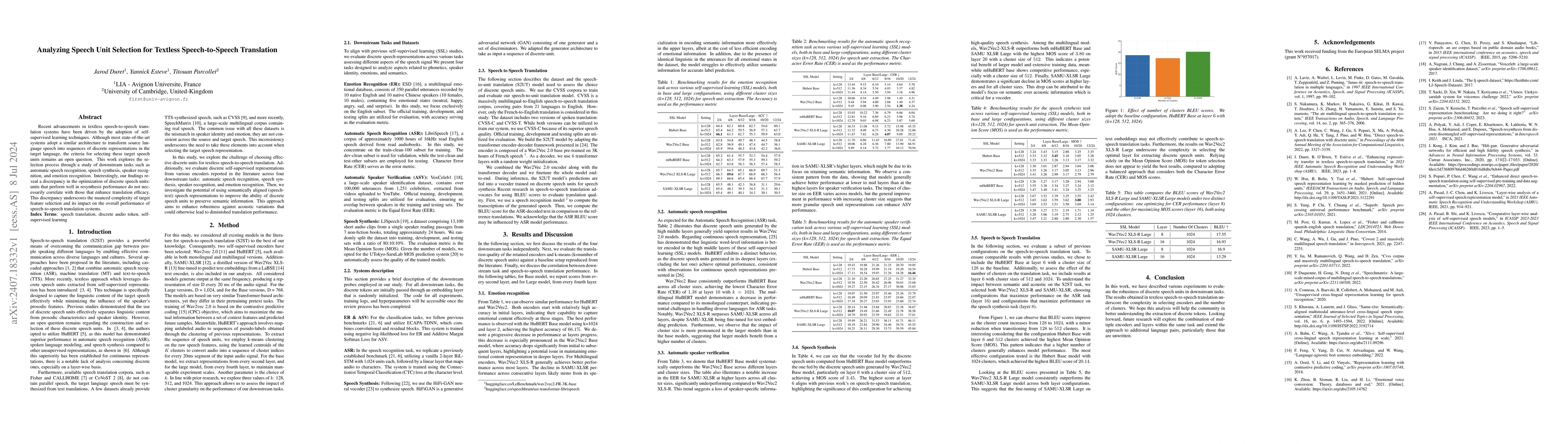Thumbnail for Analyzing Speech Unit Selection for Textless Speech-to-Speech
  Translation