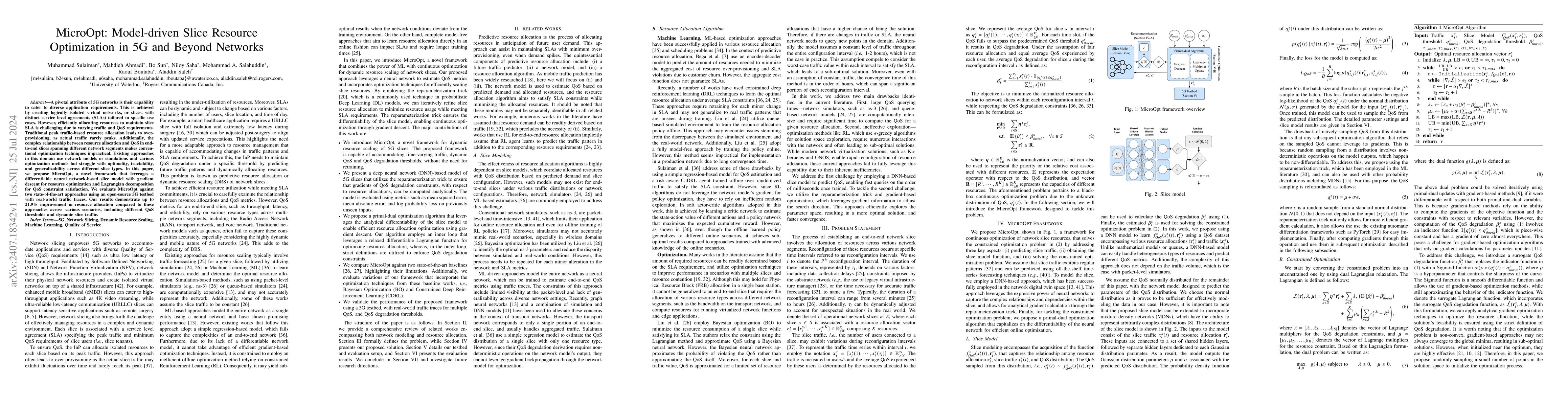 Thumbnail for MicroOpt: Model-driven Slice Resource Optimization in 5G and Beyond
  Networks