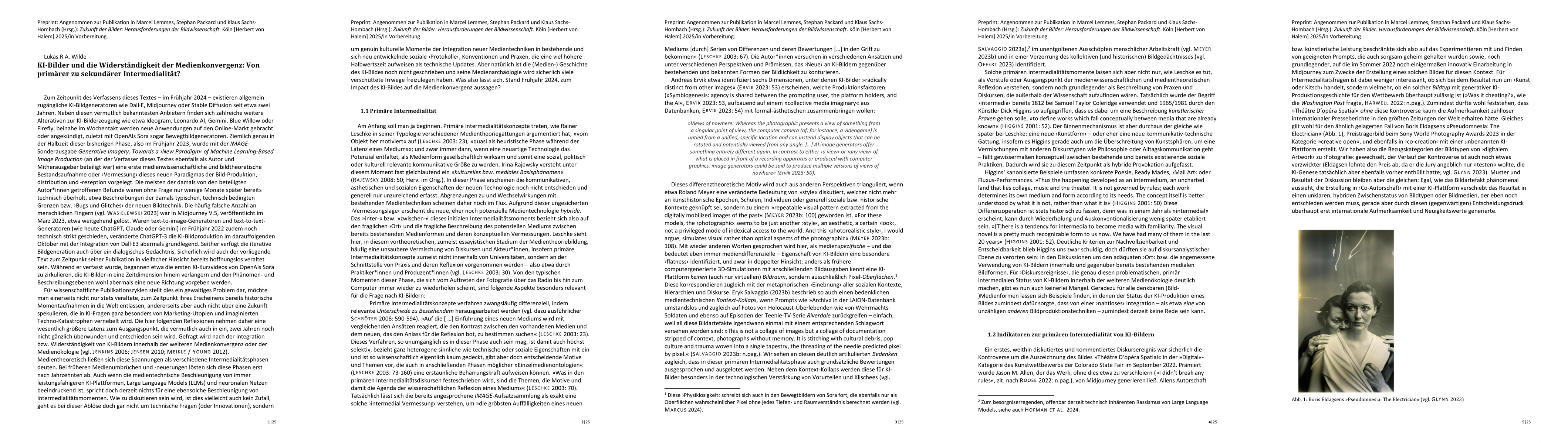 Thumbnail for KI-Bilder und die Widerständigkeit der Medienkonvergenz: Von
  primärer zu sekundärer Intermedialität?