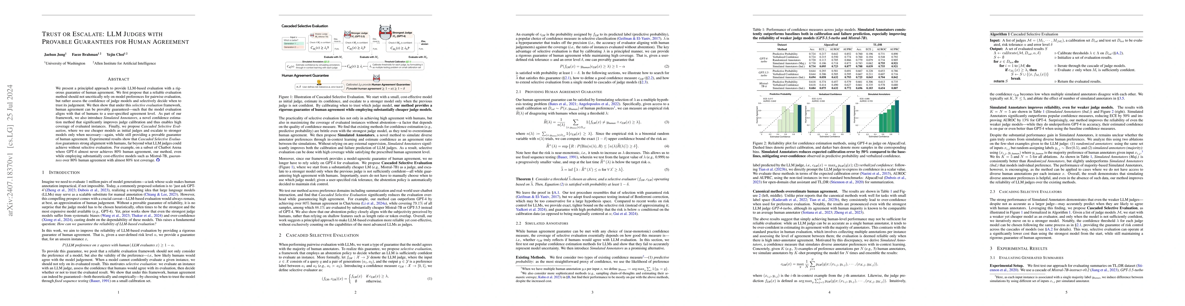 Thumbnail for Trust or Escalate: LLM Judges with Provable Guarantees for Human
  Agreement