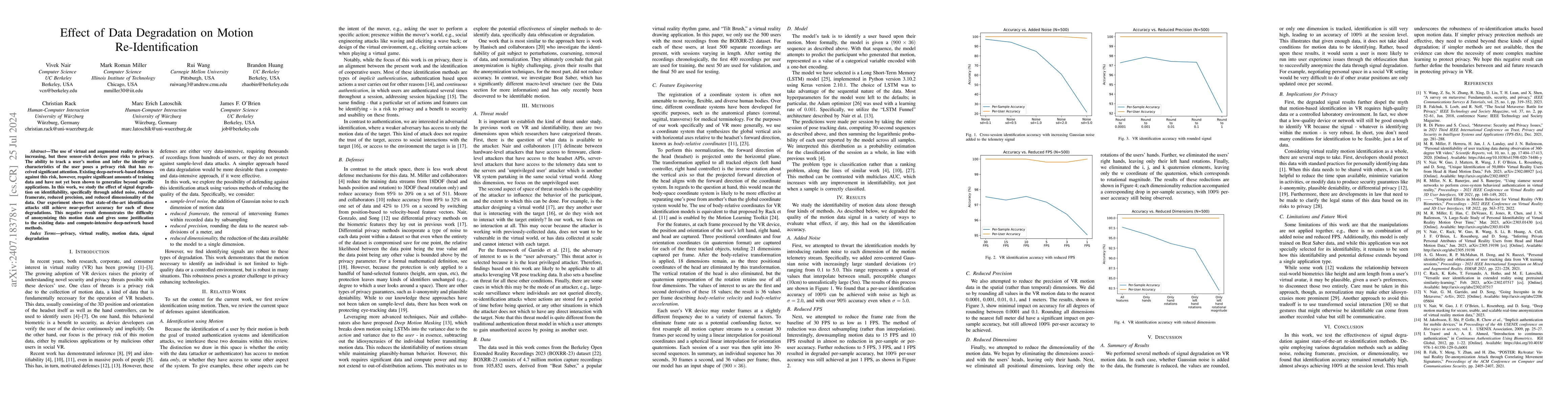 Thumbnail for Effect of Data Degradation on Motion Re-Identification