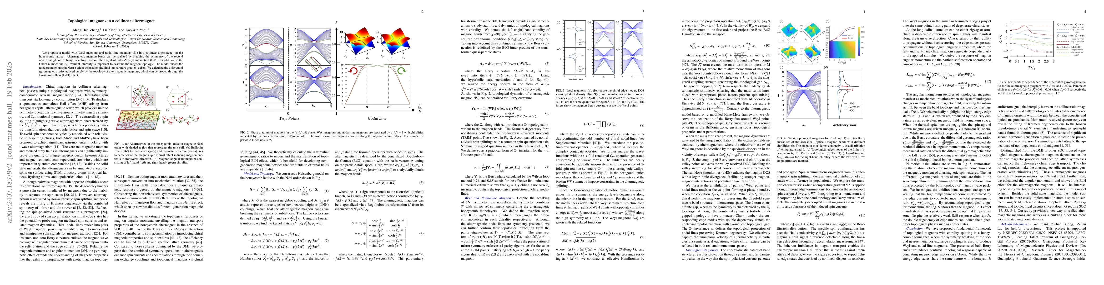 Thumbnail for Topological magnons in a collinear altermagnet