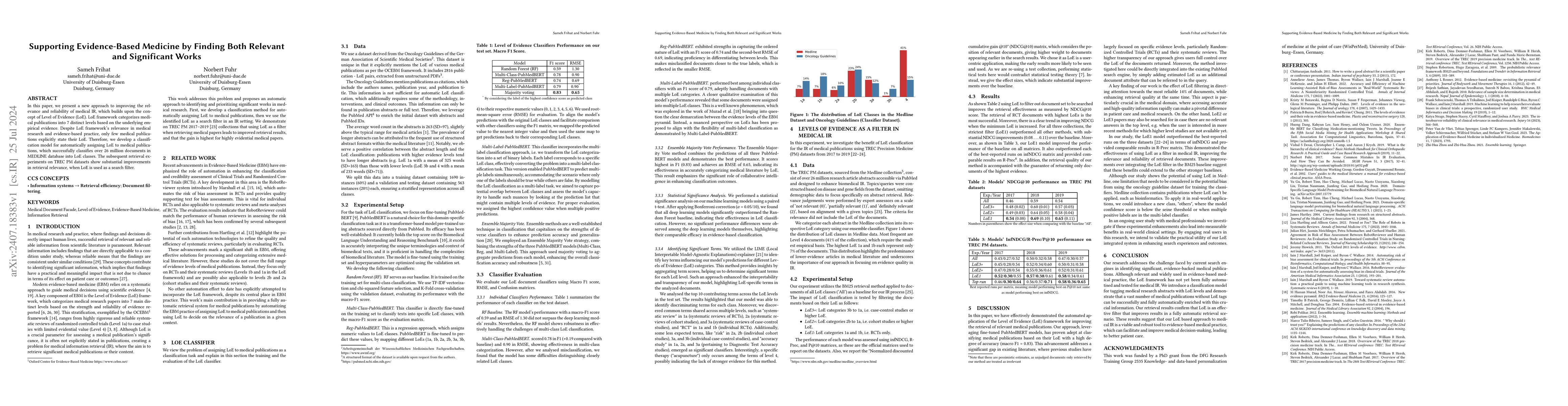 Thumbnail for Supporting Evidence-Based Medicine by Finding Both Relevant and
  Significant Works