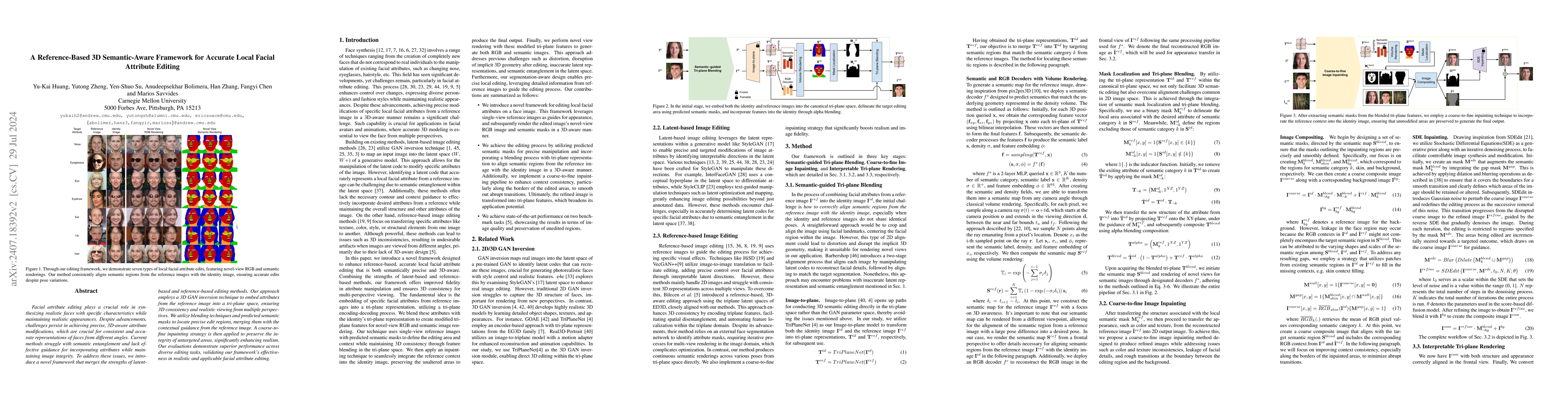 Thumbnail for A Reference-Based 3D Semantic-Aware Framework for Accurate Local Facial
  Attribute Editing