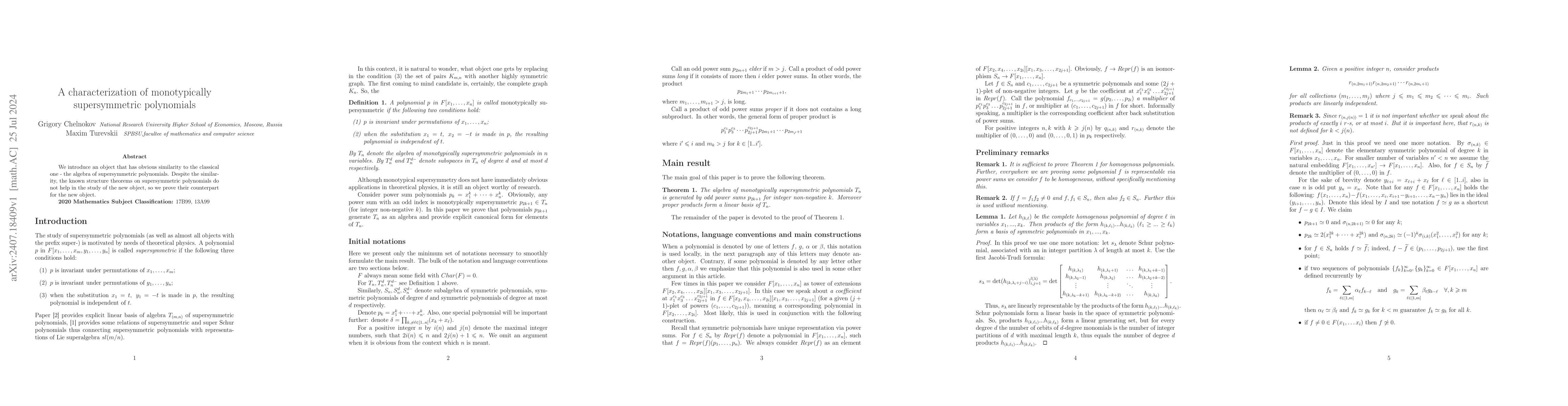 Thumbnail for A characterization of monotypically supersymmetric polynomials