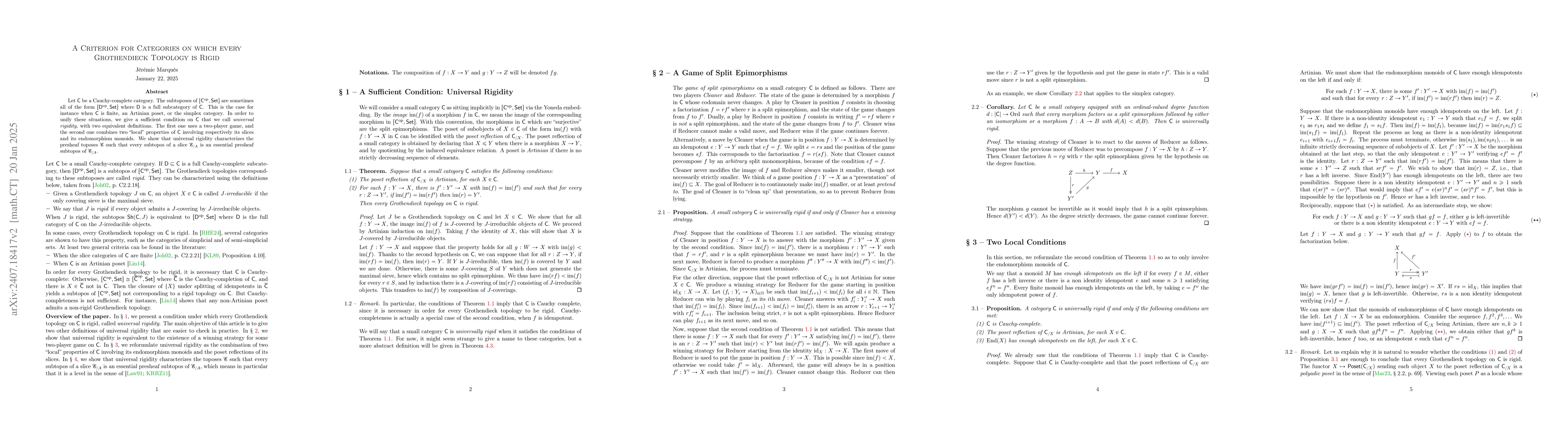 Thumbnail for A Criterion for Categories on which every Grothendieck Topology is Rigid