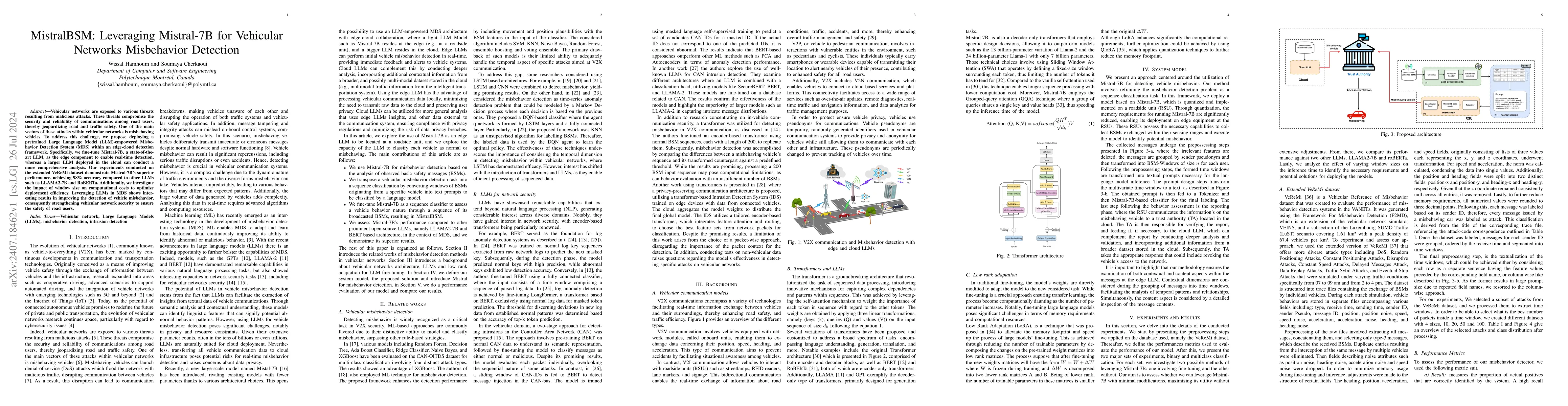 Thumbnail for MistralBSM: Leveraging Mistral-7B for Vehicular Networks Misbehavior
  Detection