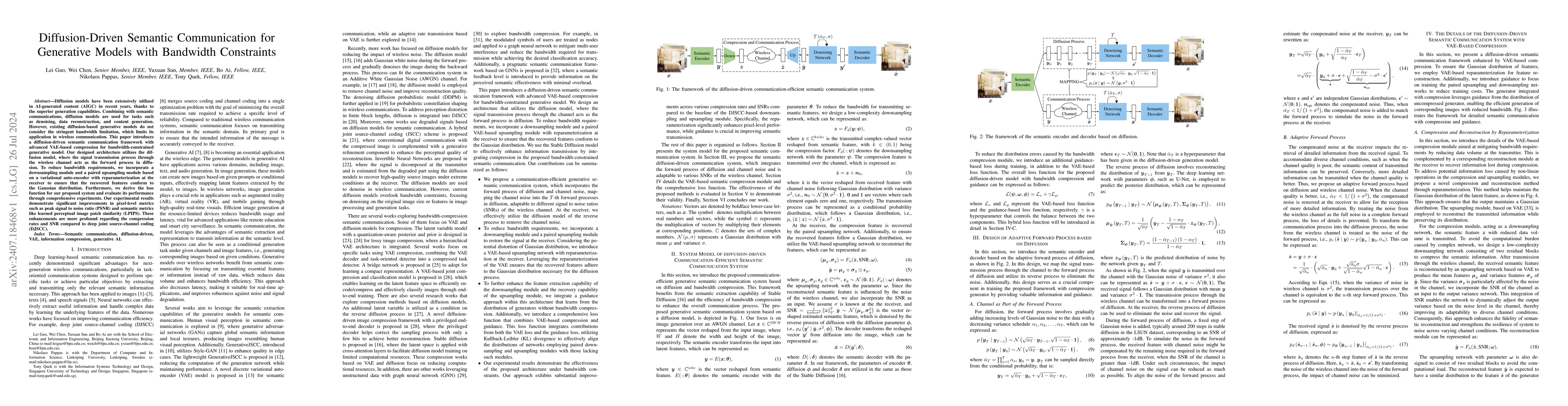 Thumbnail for Diffusion-Driven Semantic Communication for Generative Models with
  Bandwidth Constraints