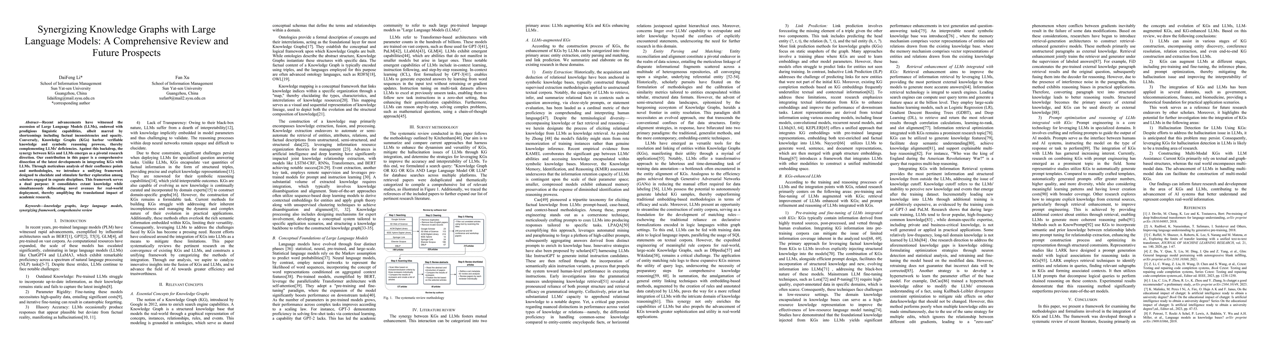 Thumbnail for Synergizing Knowledge Graphs with Large Language Models: A Comprehensive
  Review and Future Prospects