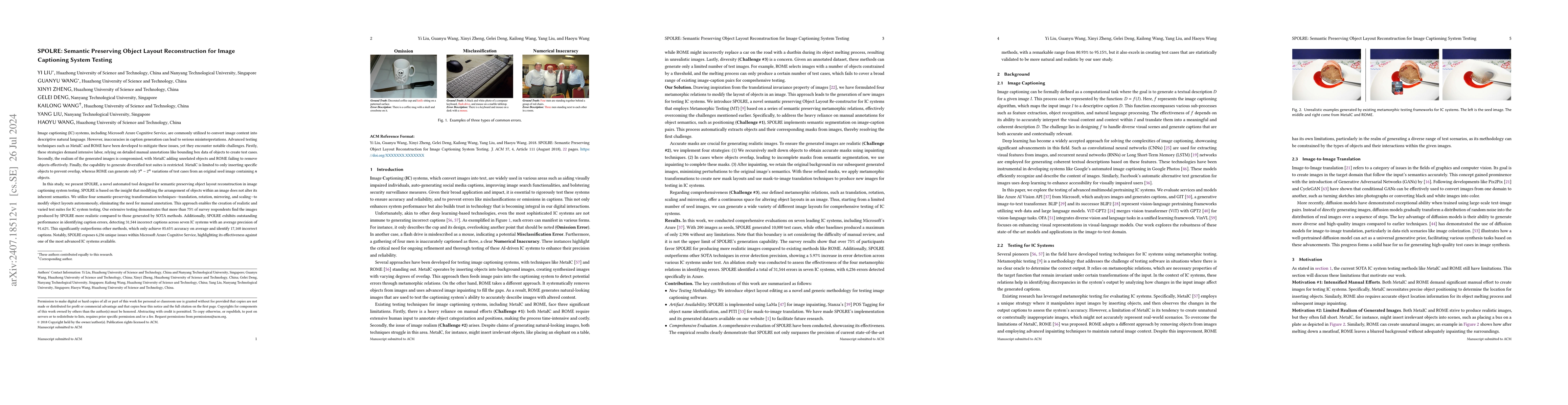 Thumbnail for SPOLRE: Semantic Preserving Object Layout Reconstruction for Image
  Captioning System Testing