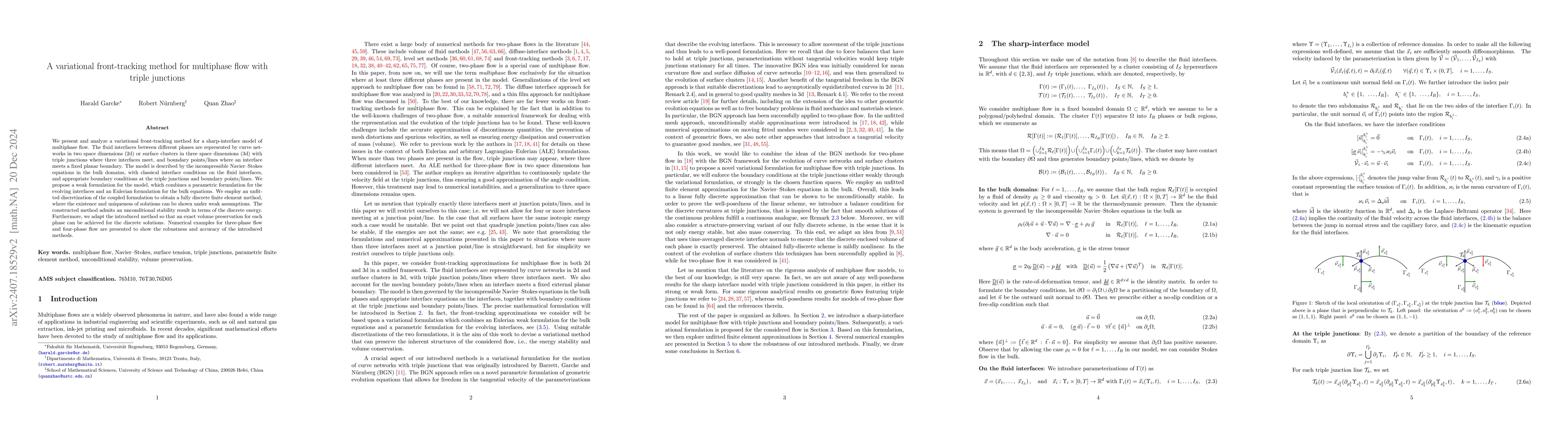 Thumbnail for A variational front-tracking method for multiphase flow with triple
  junctions
