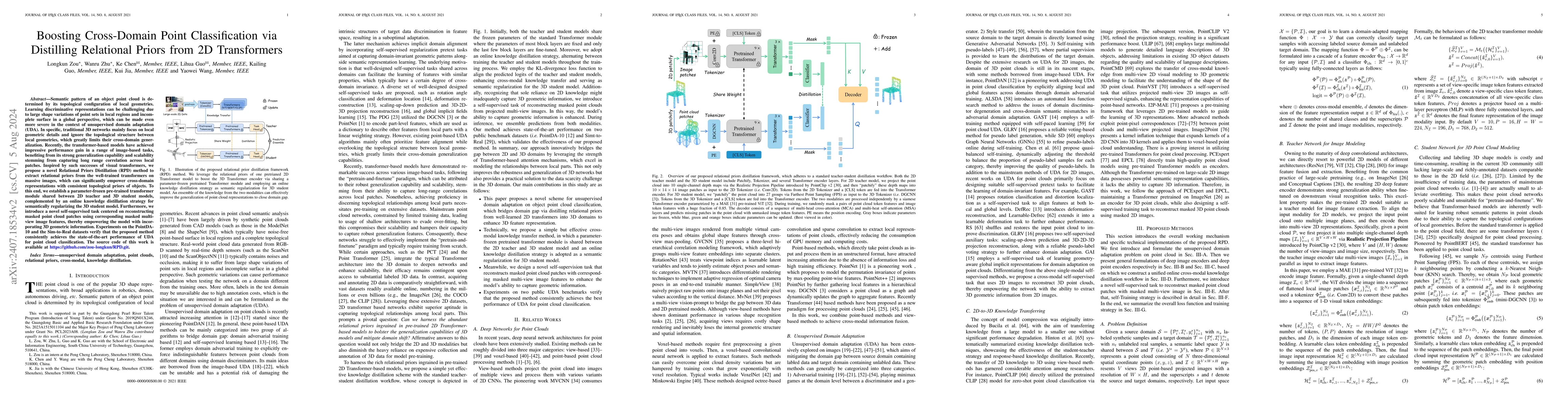 Thumbnail for Boosting Cross-Domain Point Classification via Distilling Relational
  Priors from 2D Transformers