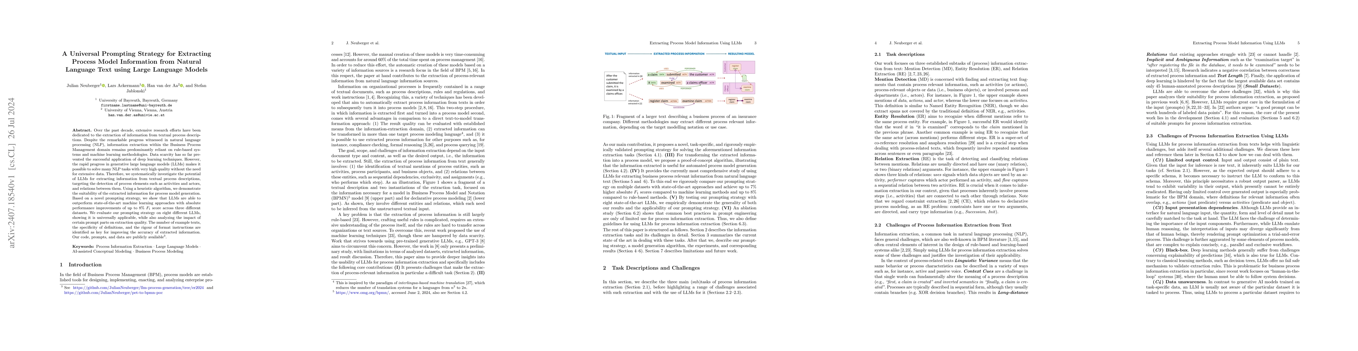 Thumbnail for A Universal Prompting Strategy for Extracting Process Model Information
  from Natural Language Text using Large Language Models