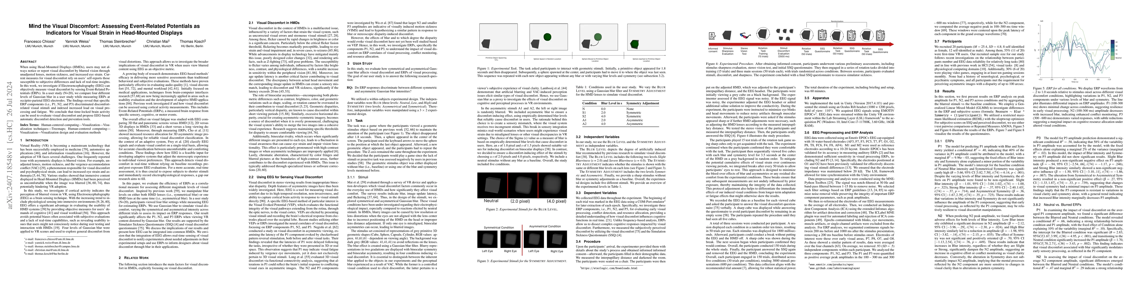 Thumbnail for Mind the Visual Discomfort: Assessing Event-Related Potentials as
  Indicators for Visual Strain in Head-Mounted Displays