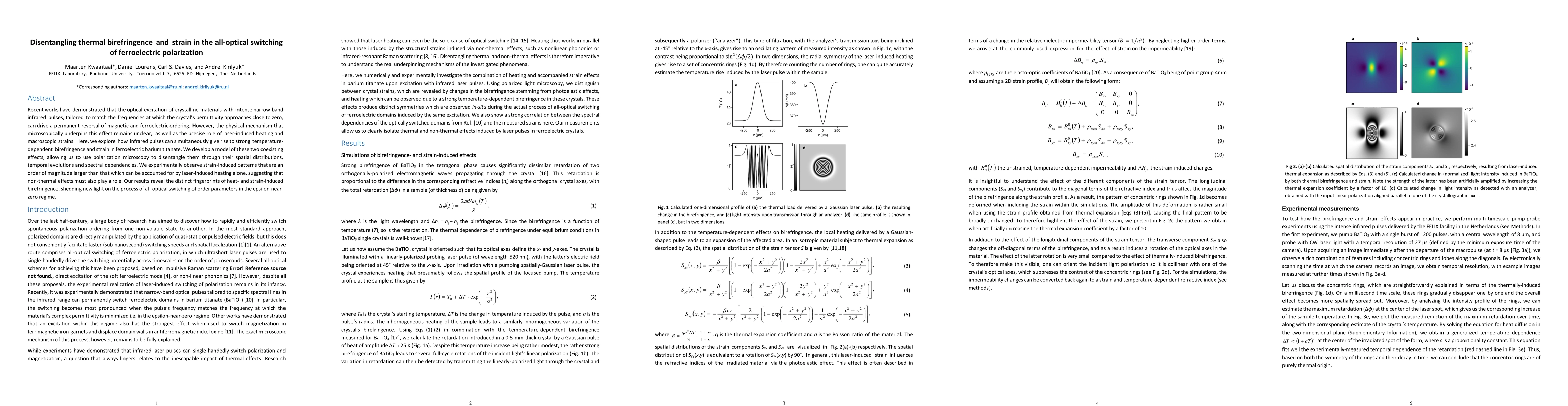 Thumbnail for Disentangling thermal birefringence and strain in the all-optical
  switching of ferroelectric polarization