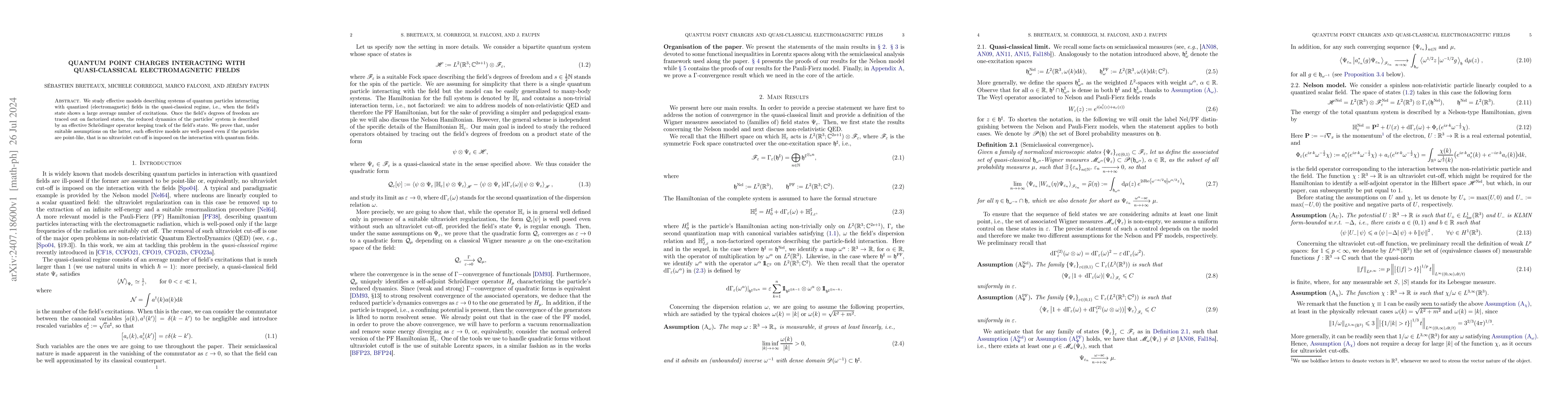Thumbnail for Quantum Point Charges Interacting with Quasi-classical Electromagnetic
  Fields