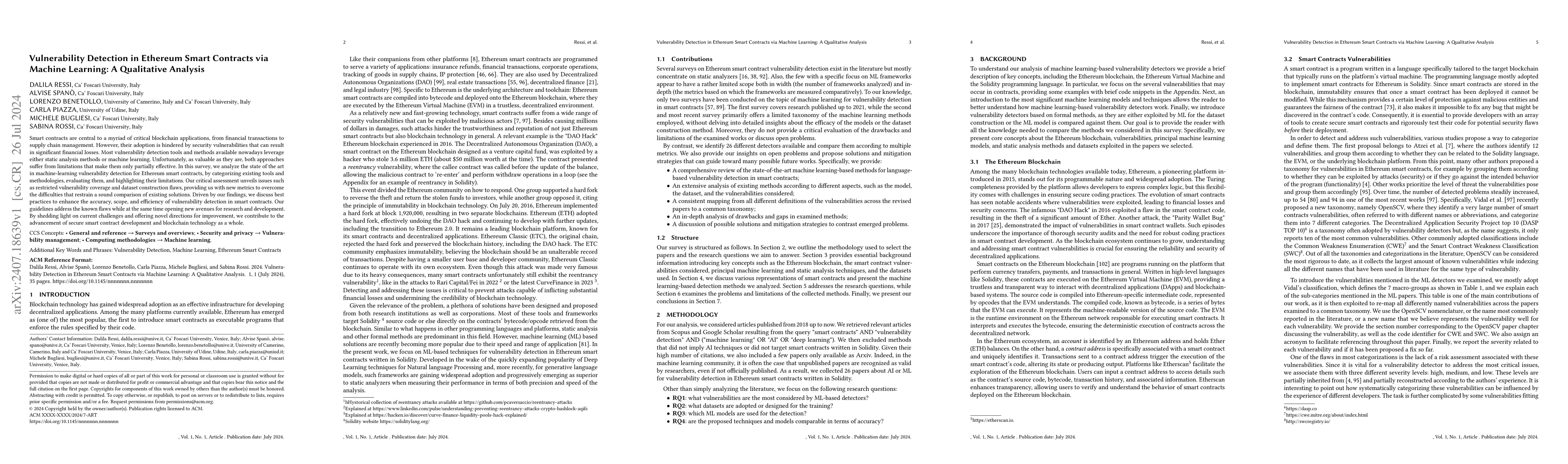 Thumbnail for Vulnerability Detection in Ethereum Smart Contracts via Machine
  Learning: A Qualitative Analysis