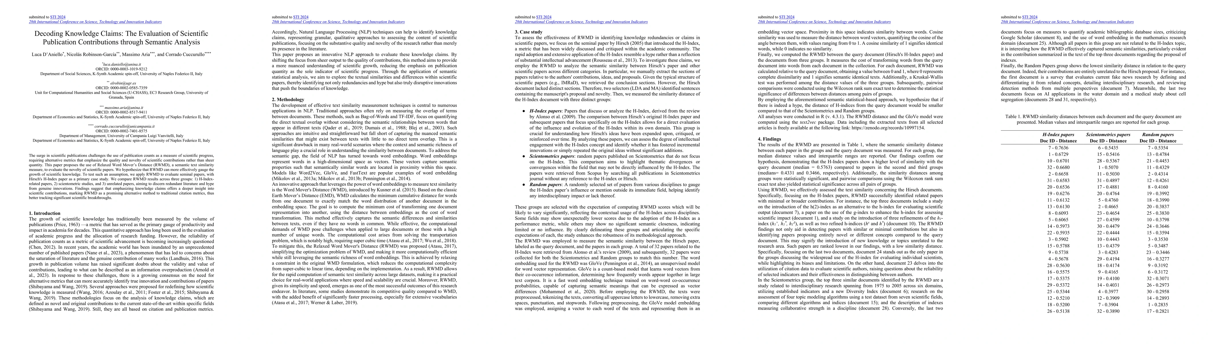 Thumbnail for Decoding Knowledge Claims: The Evaluation of Scientific Publication
  Contributions through Semantic Analysis