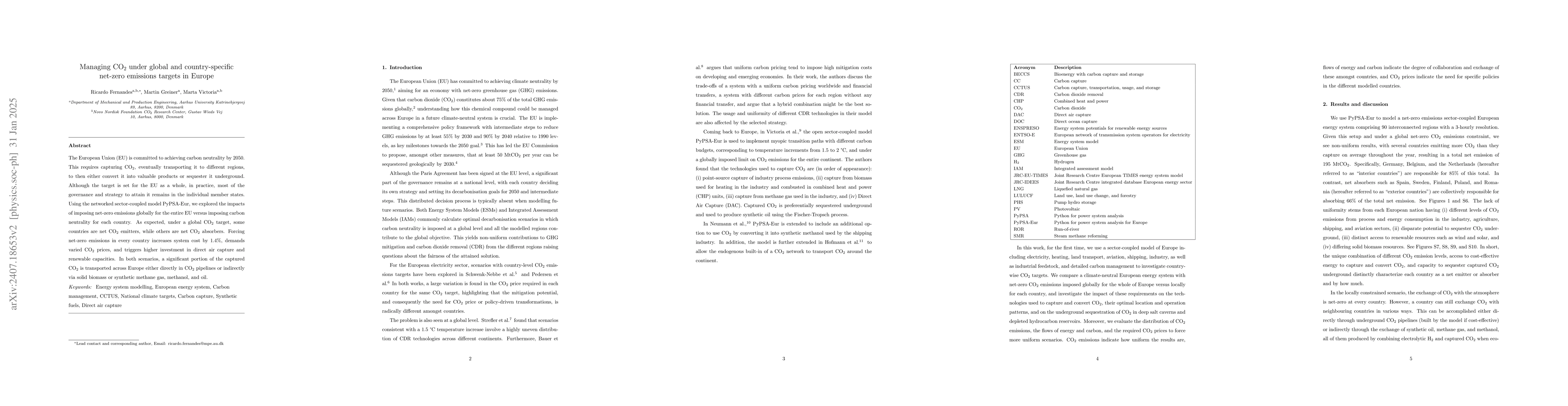 Thumbnail for Managing CO2 under global and country-specific net-zero emissions
  targets in Europe