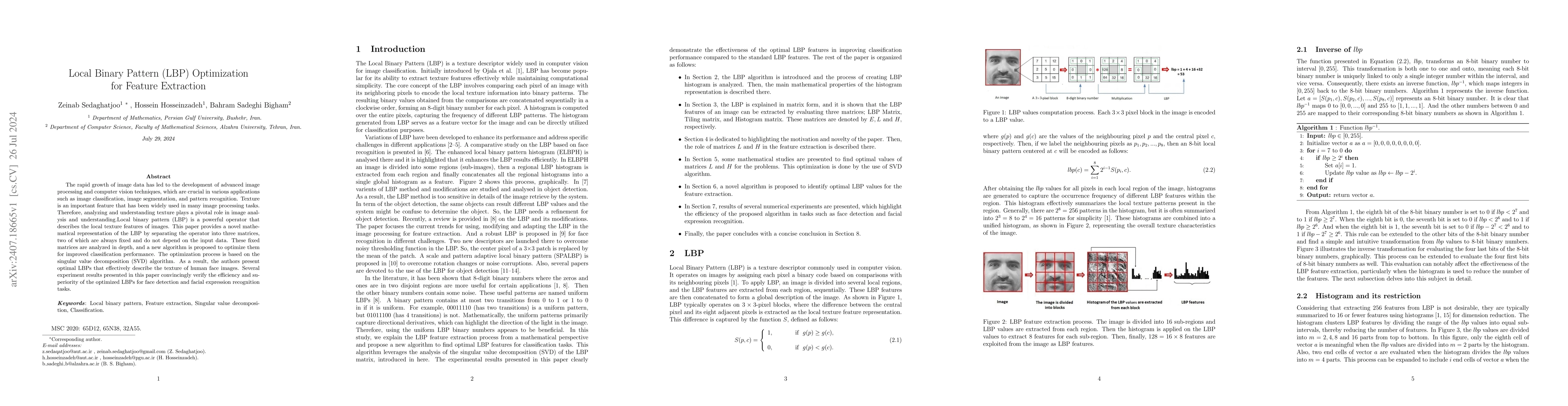 Thumbnail for Local Binary Pattern(LBP) Optimization for Feature Extraction