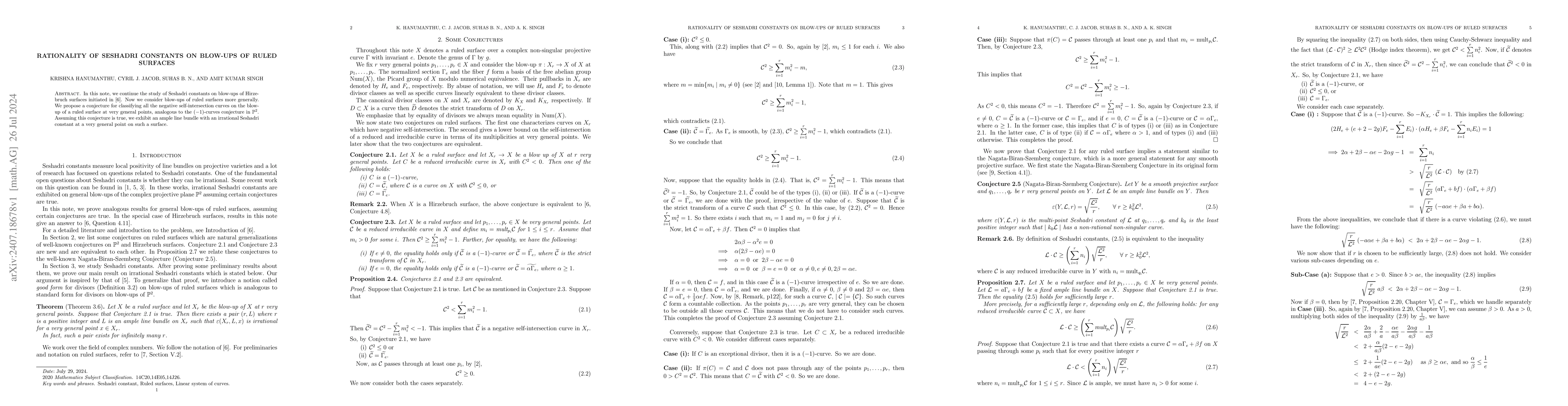 Thumbnail for Rationality of Seshadri constants on blow-ups of ruled surfaces