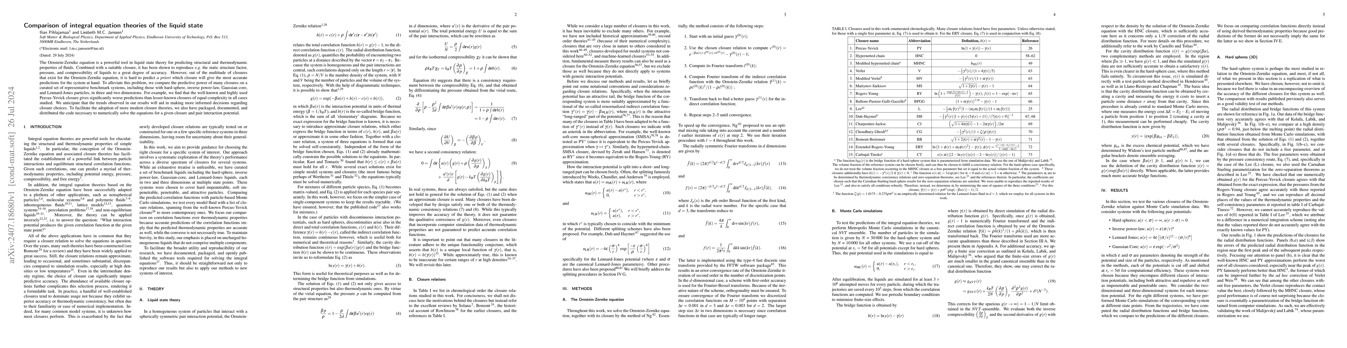 Thumbnail for Comparison of integral equation theories of the liquid state