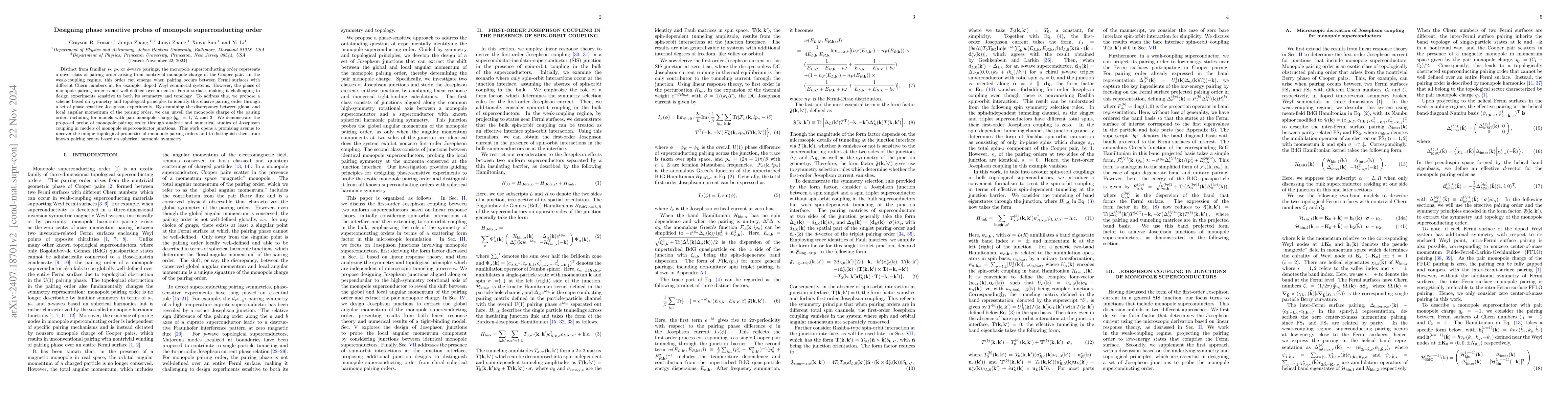 Thumbnail for Designing Phase Sensitive Probes of Monopole Superconducting Order
