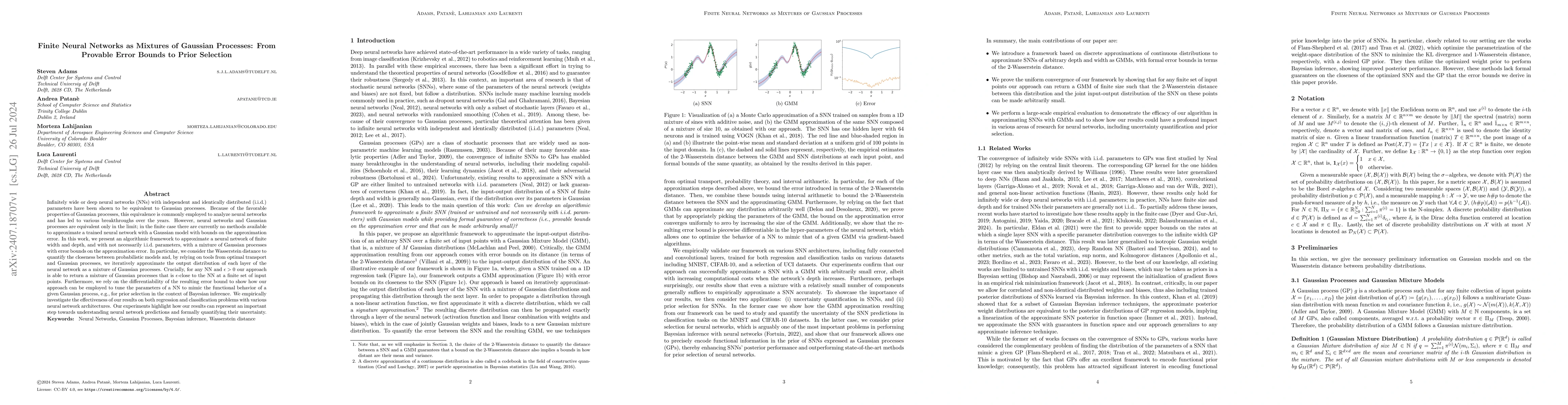 Thumbnail for Finite Neural Networks as Mixtures of Gaussian Processes: From Provable
  Error Bounds to Prior Selection