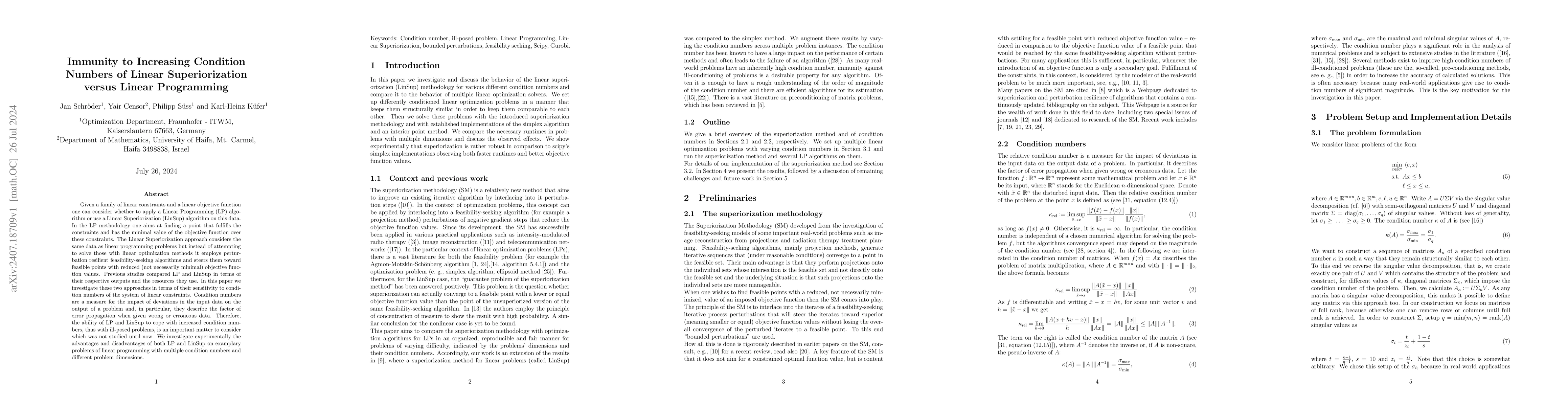 Thumbnail for Immunity to Increasing Condition Numbers of Linear Superiorization
  versus Linear Programming