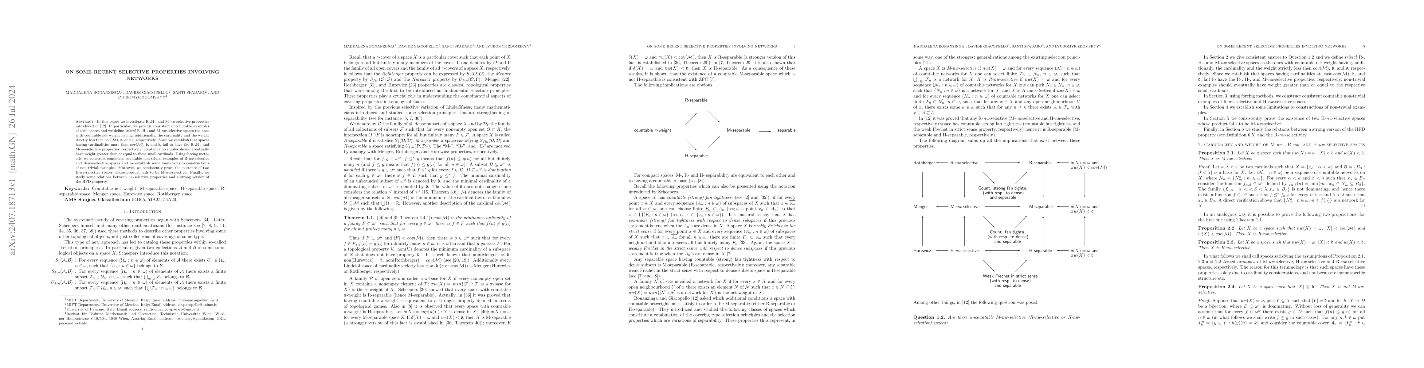 Thumbnail for On some recent selective properties involving networks