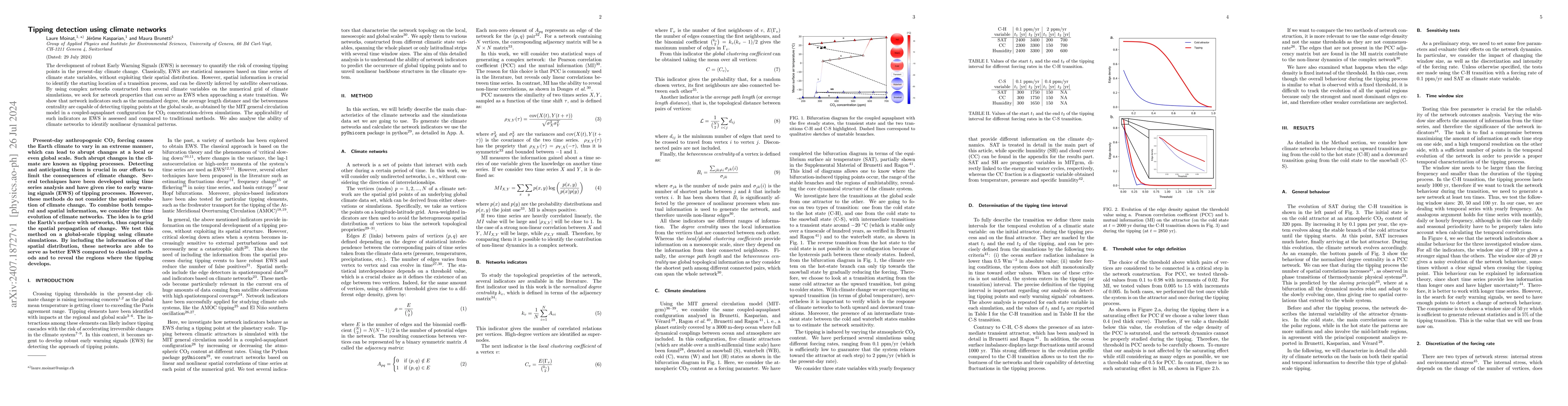 Thumbnail for Tipping detection using climate networks