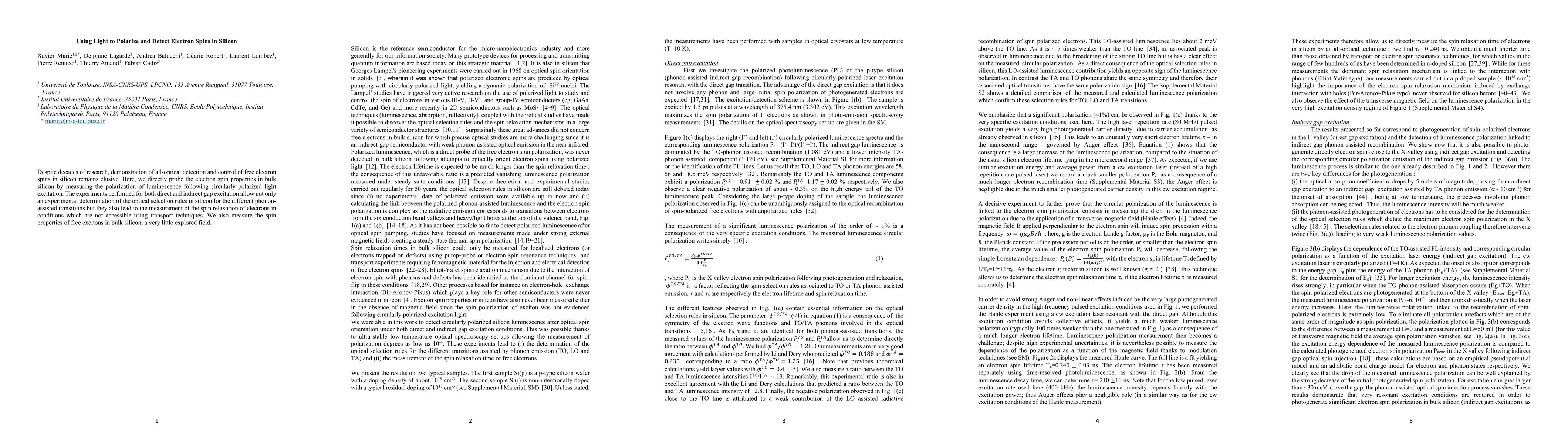 Thumbnail for Using Light to Polarize and Detect Electron Spins in Silicon