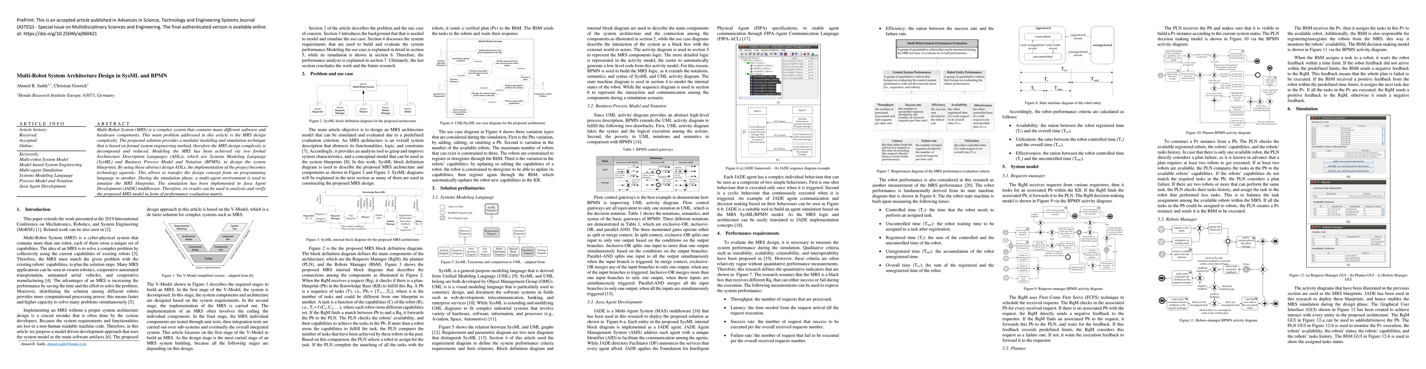 Thumbnail for Multi-Robot System Architecture design in SysML and BPMN