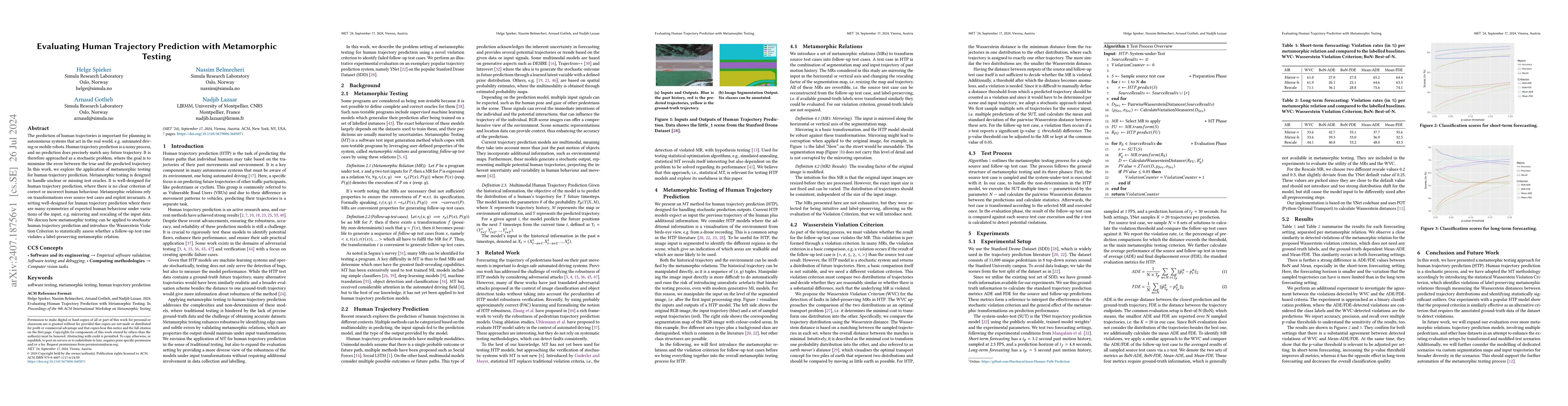 Thumbnail for Evaluating Human Trajectory Prediction with Metamorphic Testing