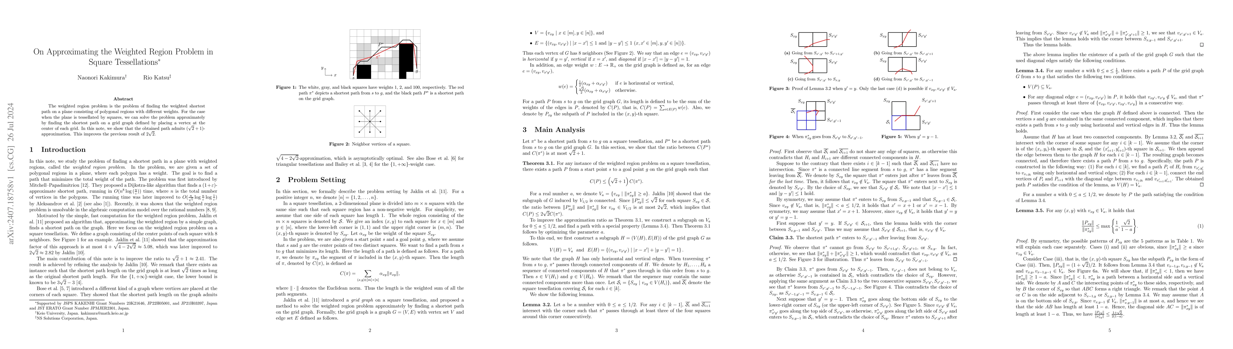 Thumbnail for On Approximating the Weighted Region Problem in Square Tessellations