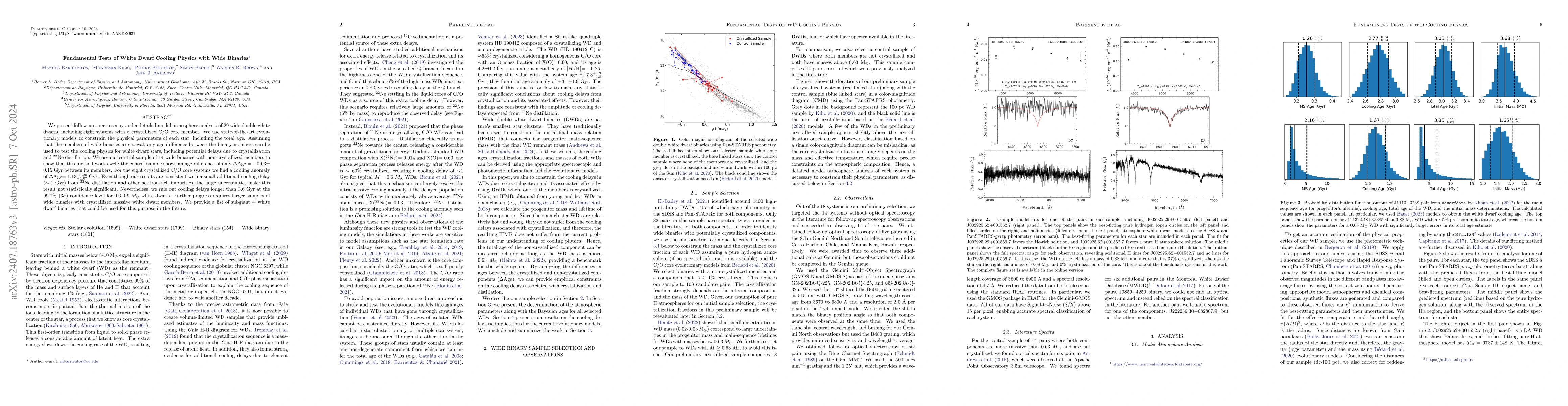 Thumbnail for Fundamental Tests of White Dwarf Cooling Physics with Wide Binaries