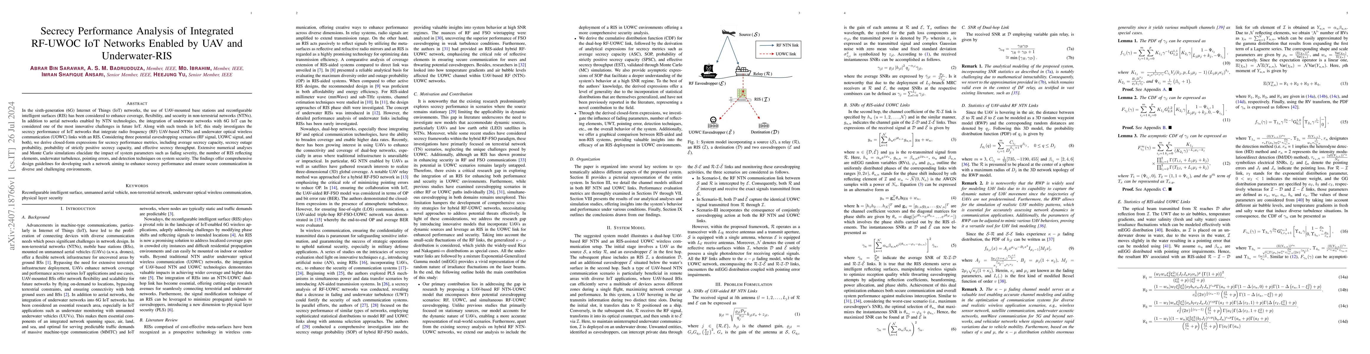 Thumbnail for Secrecy Performance Analysis of Integrated RF-UWOC IoT Networks Enabled
  by UAV and Underwater-RIS