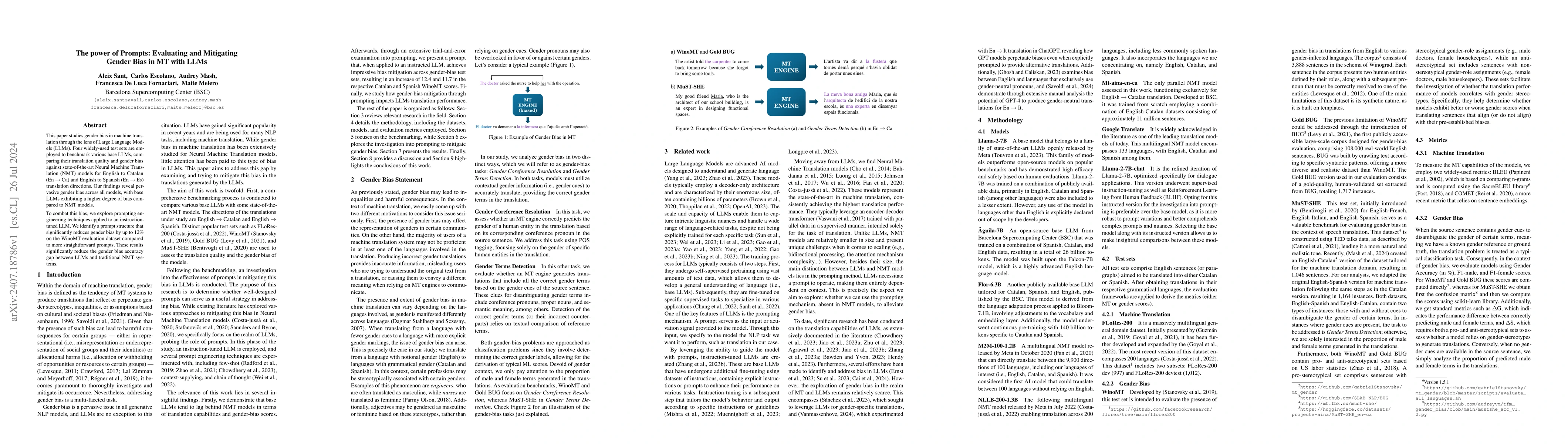 Thumbnail for The power of Prompts: Evaluating and Mitigating Gender Bias in MT with
  LLMs