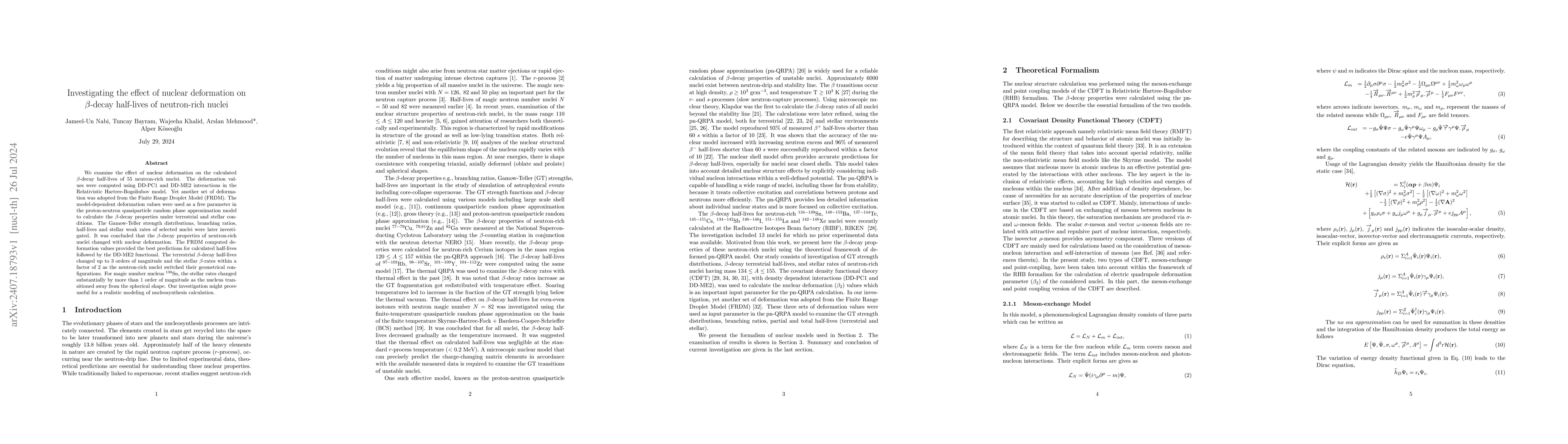 Thumbnail for Investigating the effect of nuclear deformation on $β$-decay
  half-lives of neutron-rich nuclei