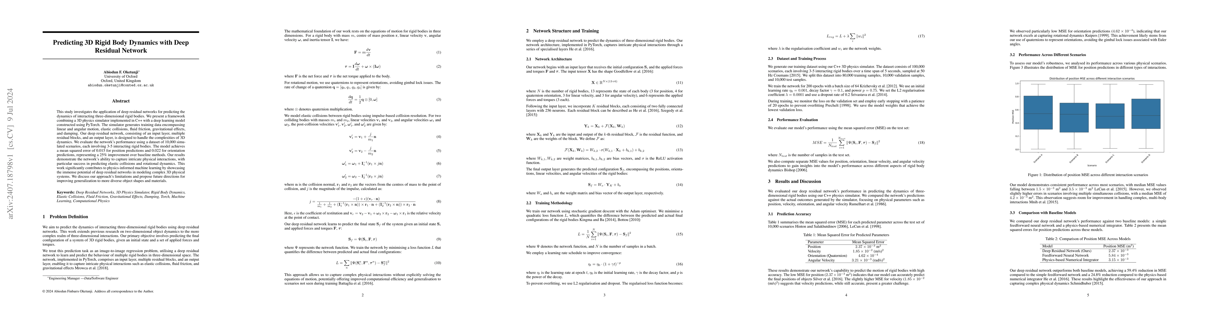 Thumbnail for Predicting 3D Rigid Body Dynamics with Deep Residual Network