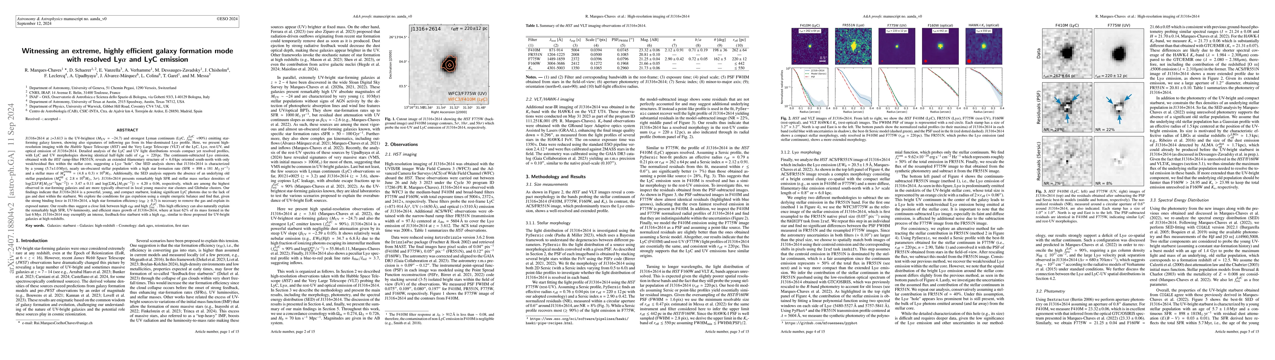 Thumbnail for Witnessing an extreme, highly efficient galaxy formation mode with
  resolved Ly$α$ and LyC emission
