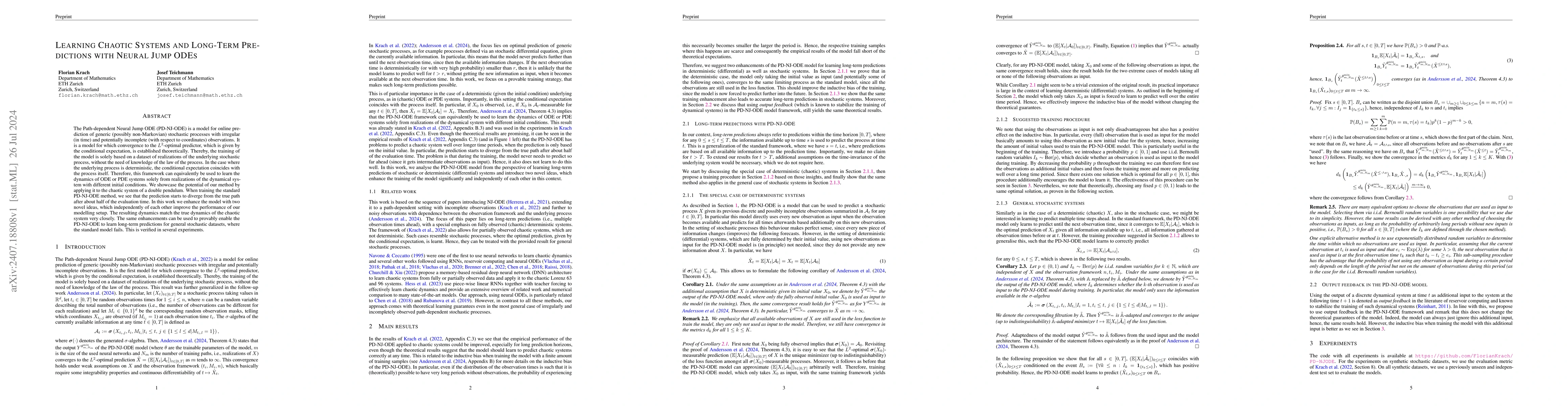 Thumbnail for Learning Chaotic Systems and Long-Term Predictions with Neural Jump ODEs
