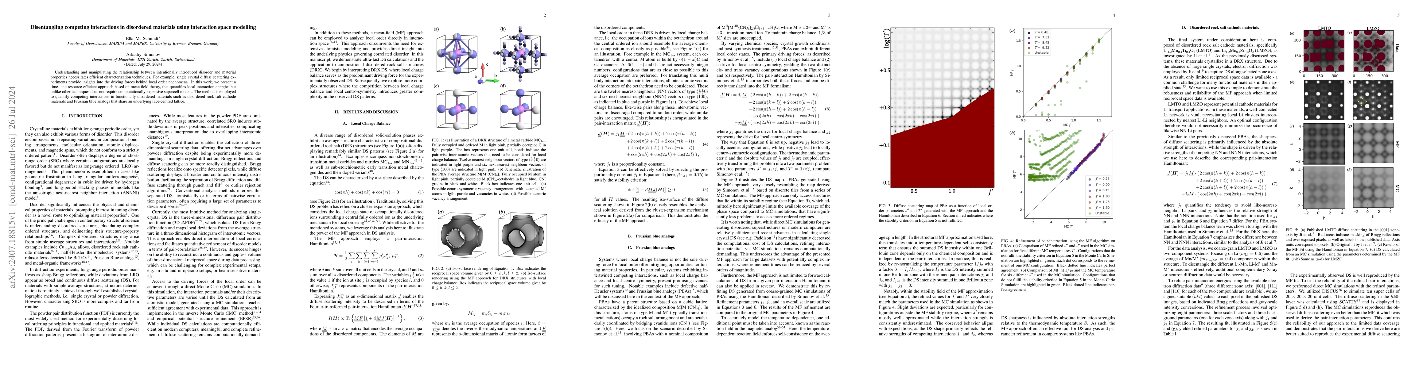 Thumbnail for Disentangling competing interactions in disordered materials using
  interaction space modelling