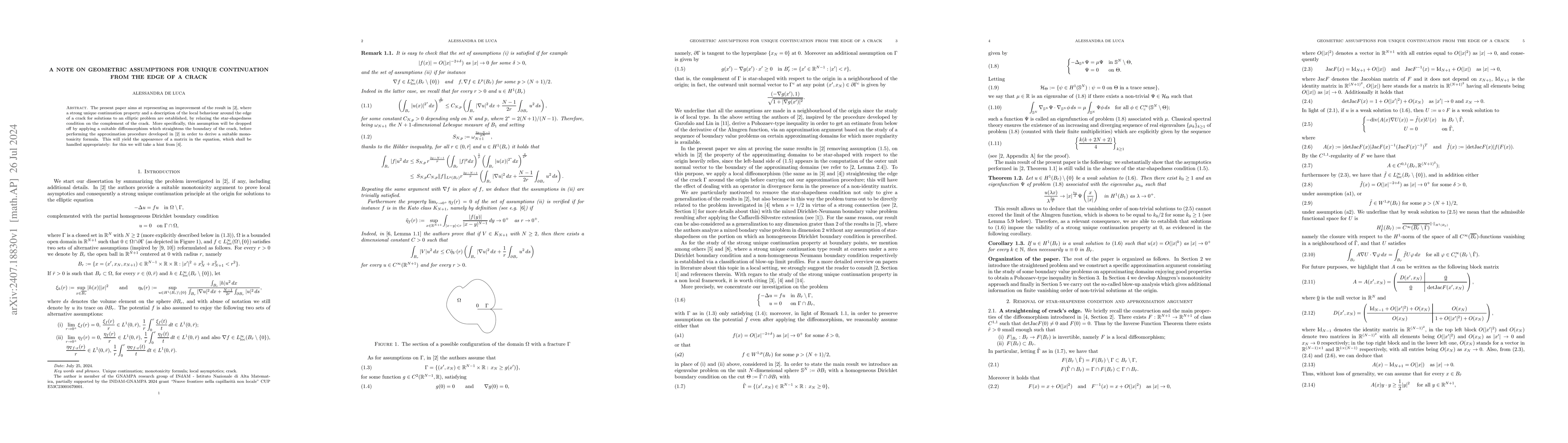 Thumbnail for A note on geometric assumptions for unique continuation from the edge of
  a crack