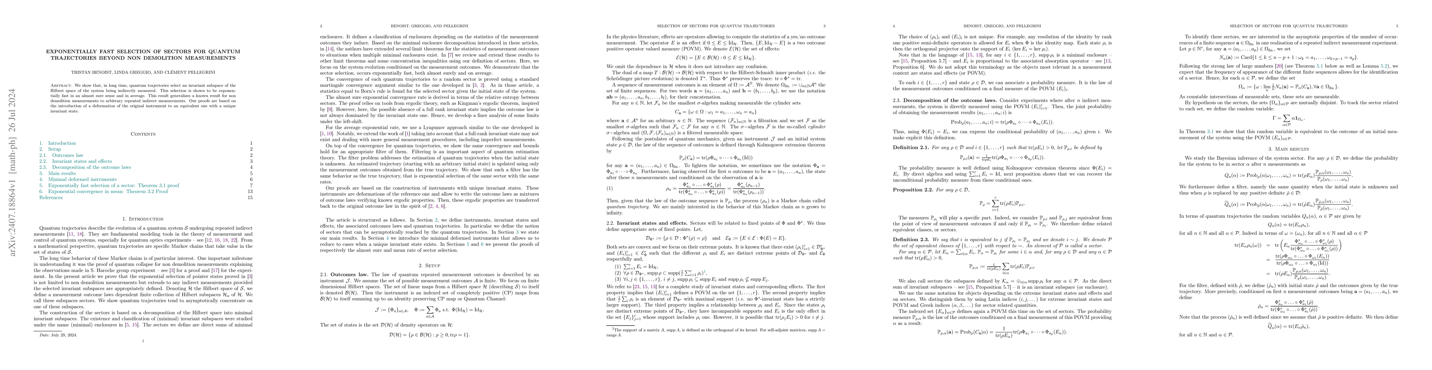 Thumbnail for Exponentially fast selection of sectors for quantum trajectories beyond
  non demolition measurements