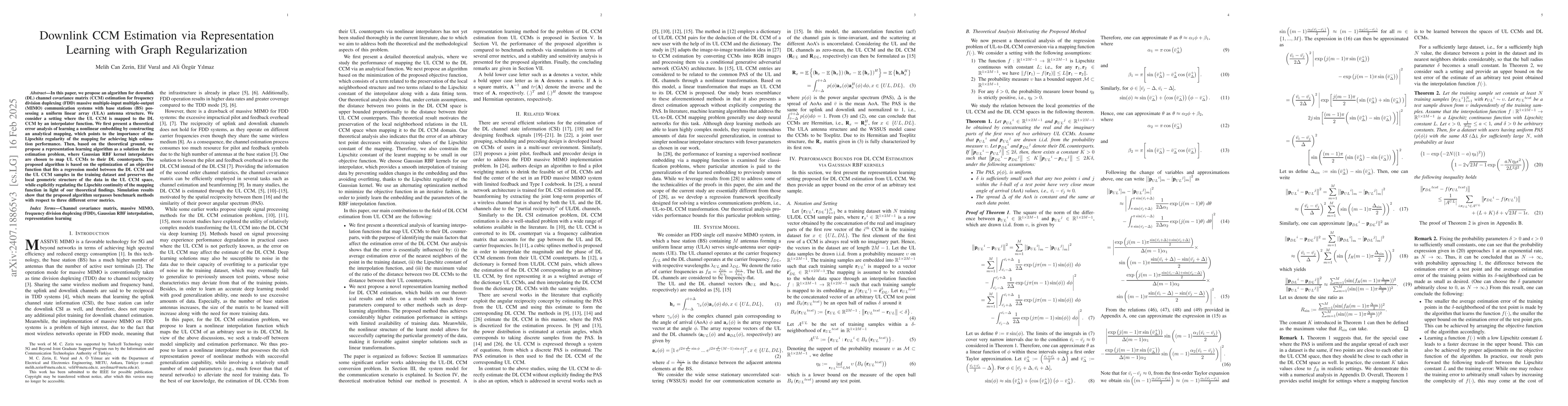Thumbnail for Downlink CCM Estimation via Representation Learning with Graph
  Regularization
