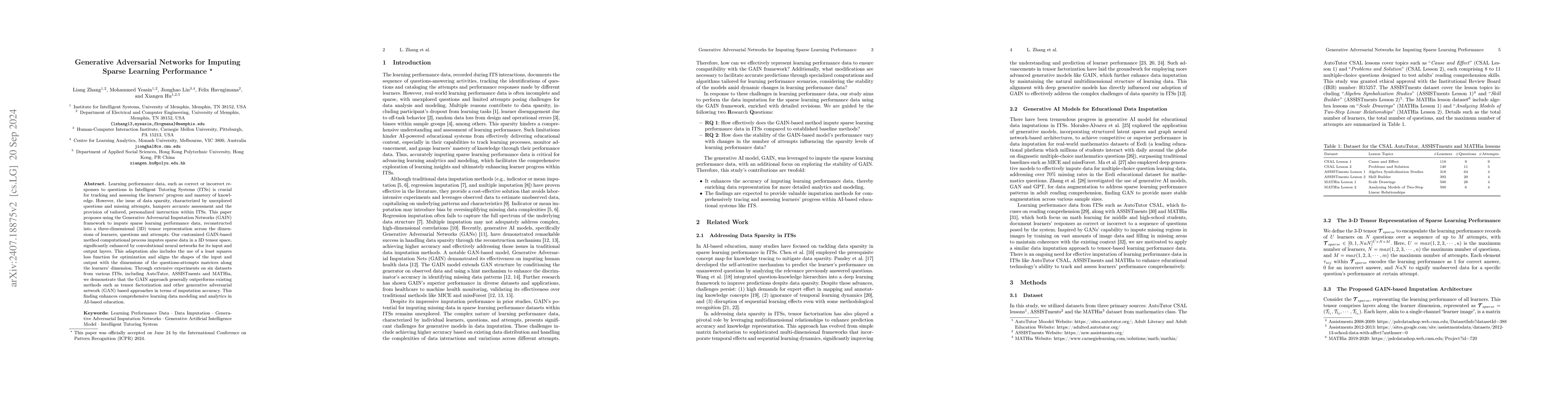 Thumbnail for Generative Adversarial Networks for Imputing Sparse Learning Performance