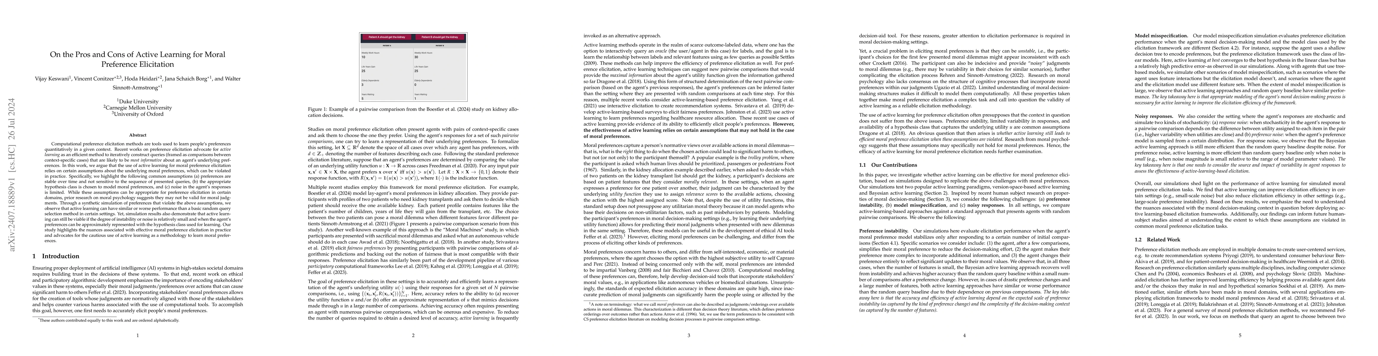 Thumbnail for On the Pros and Cons of Active Learning for Moral Preference Elicitation