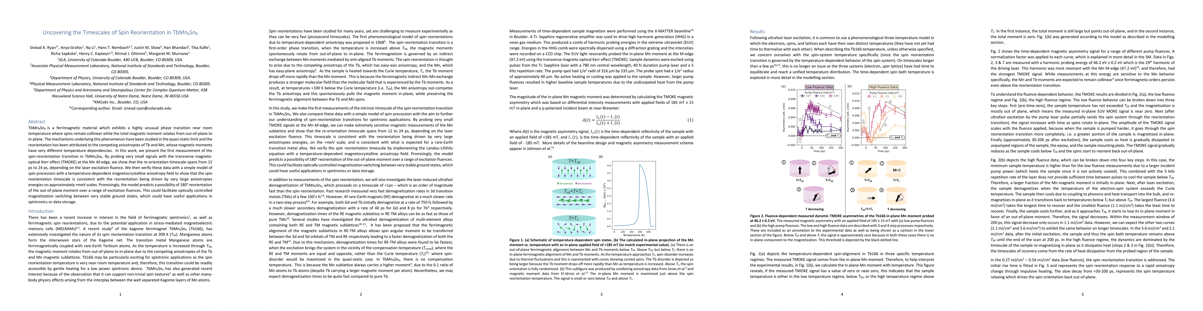 Thumbnail for Uncovering the Timescales of Spin Reorientation in $TbMn_{6}Sn_{6}$