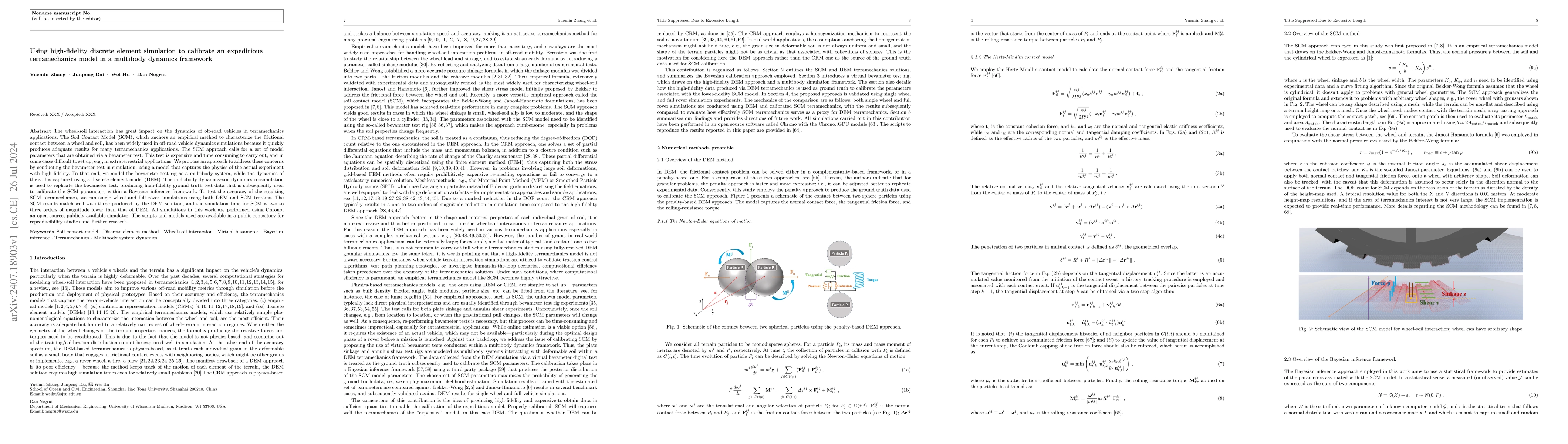 Thumbnail for Using high-fidelity discrete element simulation to calibrate an
  expeditious terramechanics model in a multibody dynamics framework